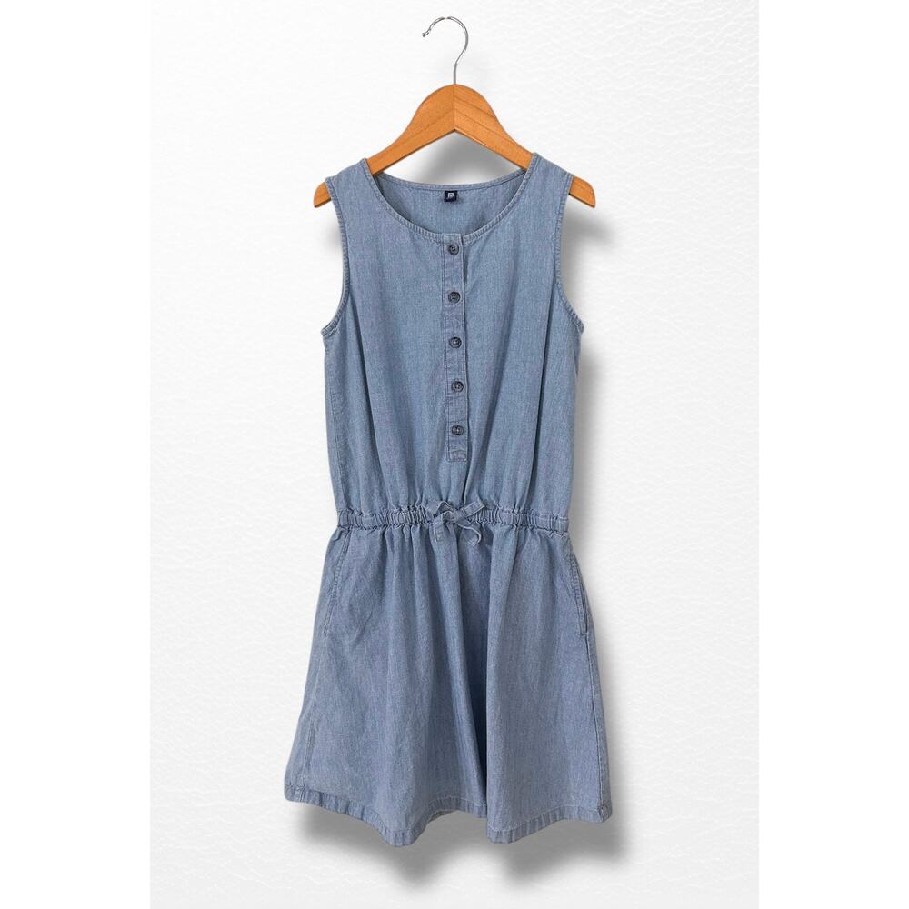 Uniqlo Girls’ Chambray Sleeveless Dress, Size 7/8